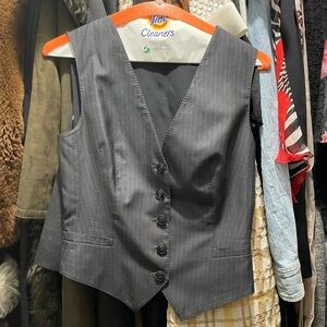 Dolce & Gabbana Charcoal Pinstripe and polka dots Vest